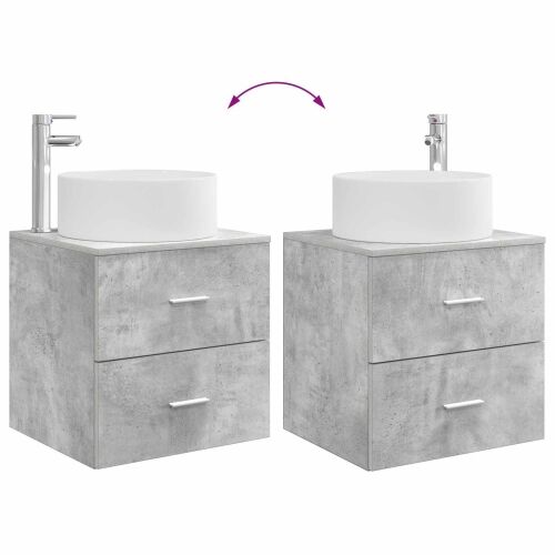 Lavabo - Umivaonik s policom Betonska siva 49,5 x 44,5 x 65,5 cm - Betonska siva Cijena