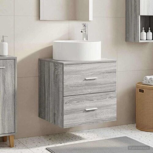 Lavabo - Umivaonik s policom Siva Sonoma 49,5 x 44,5 x 65,5 cm - Siva Sonoma Cijena