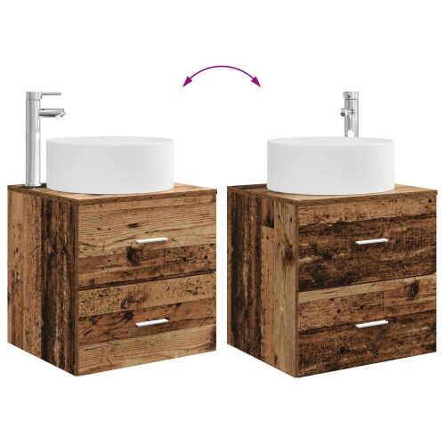 Lavabo - Umivaonik s policom Staro drvo 49,5 x 44,5 x 65,5 cm - Staro drvo Cijena