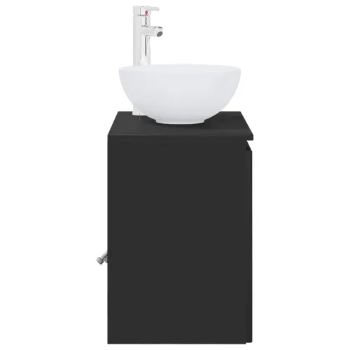 Lavabo - Umivaonik s policom Crna 49,5 x 35 x 63 cm Konstruirano drvo - Crna Cijena