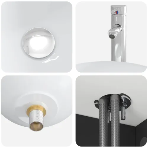 Lavabo - Umivaonik s policom Crna 49,5 x 35 x 63 cm Konstruirano drvo - Crna Cijena