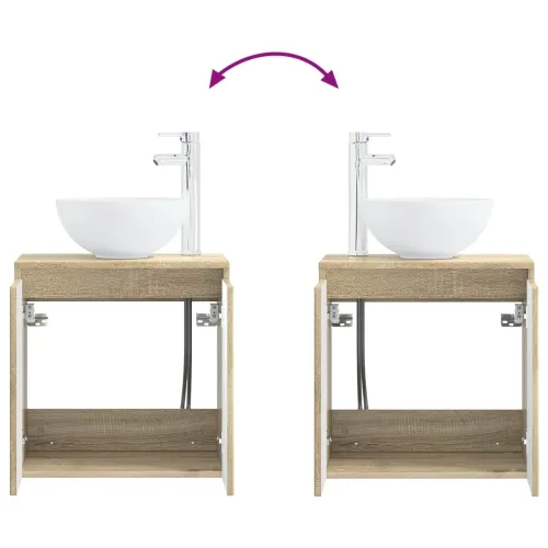 Lavabo - Umivaonik s policom Hrast sonoma 49,5 x 35 x 63 cm - Hrast sonoma Cijena