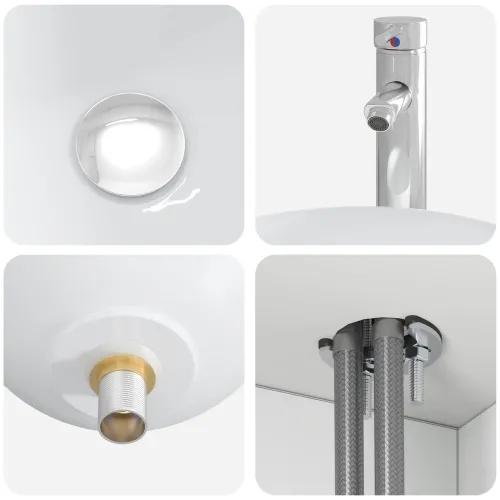 Lavabo - Umivaonik s policom Bijela visokog sjaja 49,5 x 35 x 63 cm - Bijela visokog sjaja Cijena