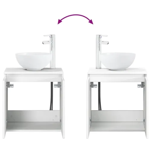 Lavabo - Umivaonik s policom Bijela visokog sjaja 49,5 x 35 x 63 cm - Bijela visokog sjaja Cijena