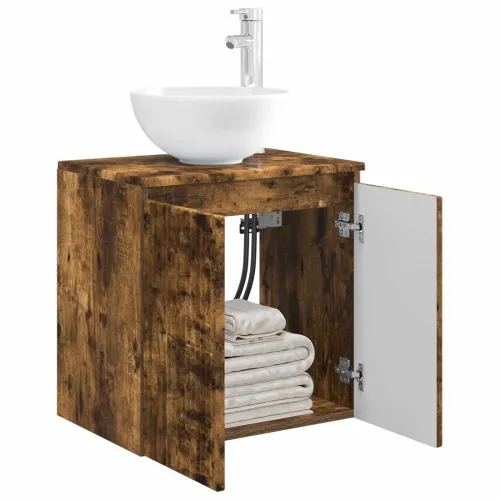 Lavabo - Umivaonik s policom Dimljeni hrast 49,5 x 35 x 63 cm - Dimljeni hrast Cijena