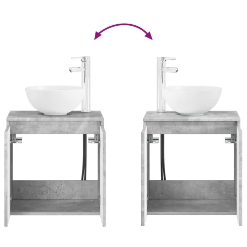 Lavabo - Umivaonik s policom Betonska siva 49,5 x 41 x 64,5 cm - Betonska siva Cijena