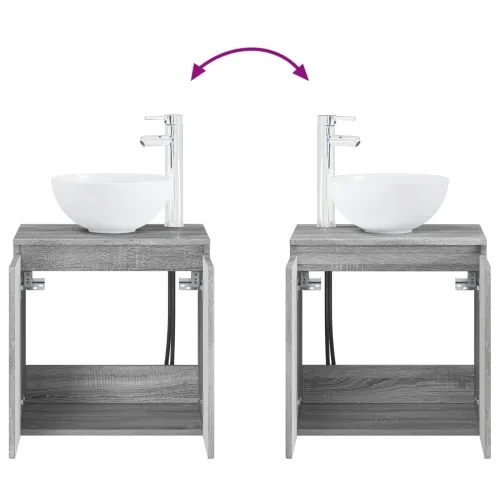 Lavabo - Umivaonik s policom Siva Sonoma 49,5 x 41 x 64,5 cm - Siva Sonoma Cijena