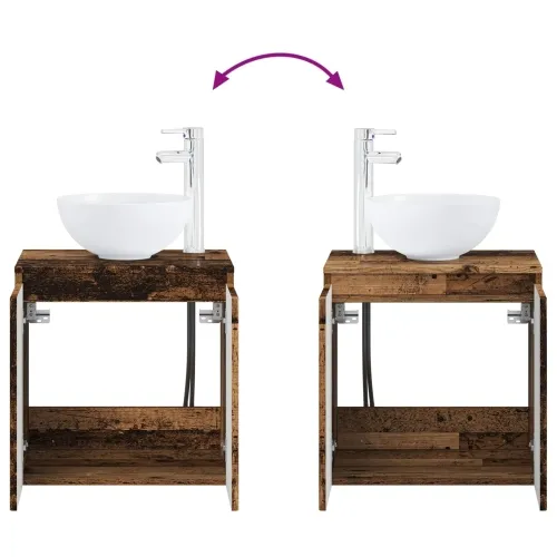 Lavabo - Umivaonik s policom Staro drvo 49,5 x 41 x 64,5 cm - Staro drvo Cijena