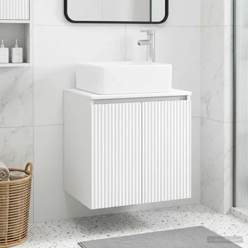 Lavabo - Umivaonik s policom Bijela 49,5 x 41 x 63 cm Konstruirano drvo - Bijela Cijena