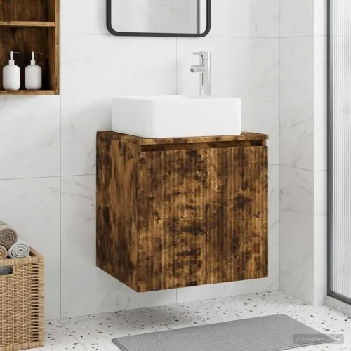 Lavabo - Umivaonik s policom Dimljeni hrast 49,5 x 41 x 63 cm - Dimljeni hrast Cijena