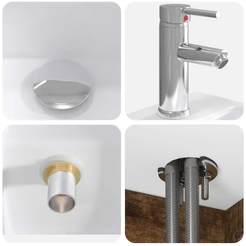 Lavabo - Umivaonik s policom Dimljeni hrast 49,5 x 41 x 63 cm - Dimljeni hrast Cijena