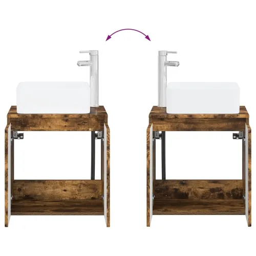 Lavabo - Umivaonik s policom Dimljeni hrast 49,5 x 41 x 63 cm - Dimljeni hrast Cijena