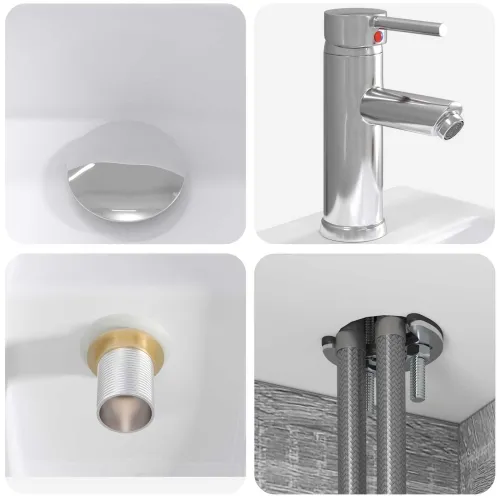 Lavabo - Umivaonik s policom Siva Sonoma 49,5 x 41 x 63 cm - Siva Sonoma Cijena