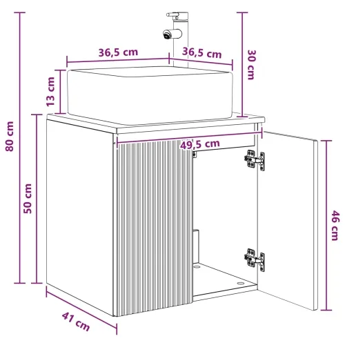 Lavabo - Umivaonik s policom Hrast artisan 49,5 x 41 x 63 cm - Hrast artisan Cijena
