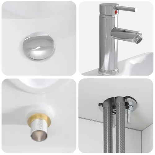 Lavabo - Umivaonik s policom Bijela 49,5 x 41 x 62,5 cm - Bijela Cijena