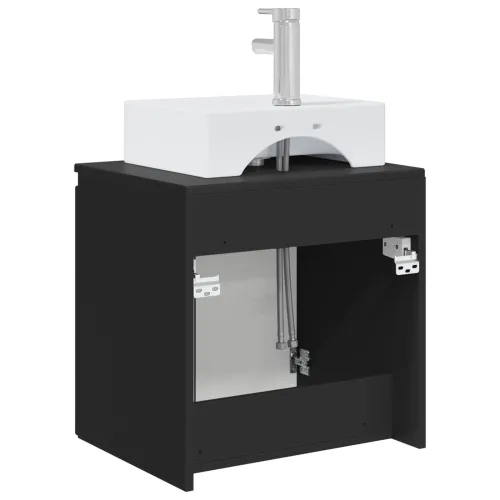 Lavabo - Umivaonik s policom Crna 49,5 x 41 x 62,5 cm Konstruirano drvo - Crna Cijena