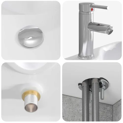 Lavabo - Umivaonik s policom Betonska siva 49,5 x 41 x 62,5 cm - Betonska siva Cijena