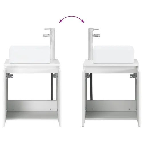 Lavabo - Umivaonik s policom Bijela 53 x 35 x 63 cm Konstruirano drvo - Bijela Cijena