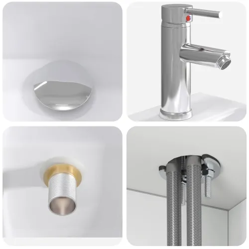 Lavabo - Umivaonik s policom Bijela 53 x 35 x 63 cm Konstruirano drvo - Bijela Cijena