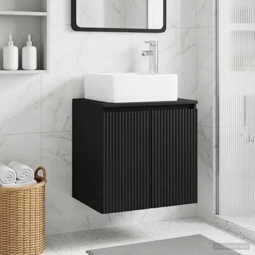 Lavabo - Umivaonik s policom Crna 53 x 35 x 63 cm Konstruirano drvo - Crna Cijena
