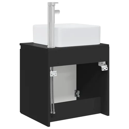 Lavabo - Umivaonik s policom Crna 53 x 35 x 63 cm Konstruirano drvo - Crna Cijena