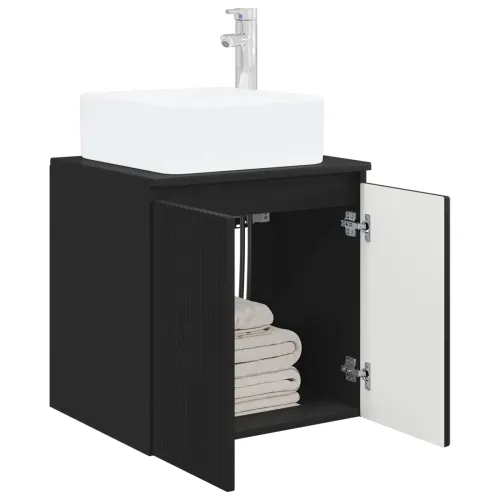 Lavabo - Umivaonik s policom Crna 53 x 35 x 63 cm Konstruirano drvo - Crna Cijena
