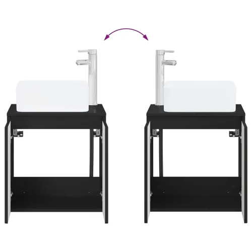 Lavabo - Umivaonik s policom Crna 53 x 35 x 63 cm Konstruirano drvo - Crna Cijena