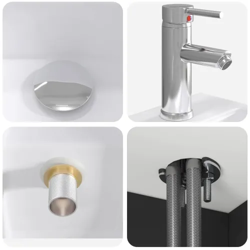 Lavabo - Umivaonik s policom Crna 53 x 35 x 63 cm Konstruirano drvo - Crna Cijena