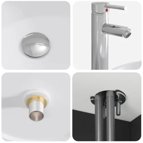 Lavabo - Umivaonik s policom Crna 49,5 x 44,5 x 65 cm Konstruirano drvo - Crna Cijena