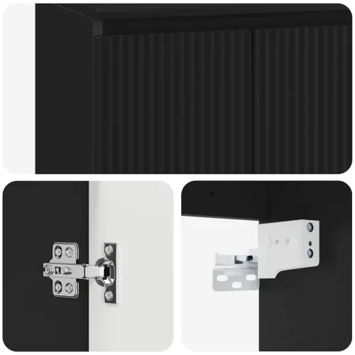Lavabo - Umivaonik s policom Crna 49,5 x 44,5 x 65 cm Konstruirano drvo - Crna Cijena
