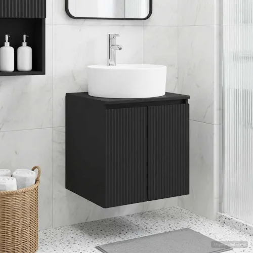 Lavabo - Umivaonik s policom Crna 49,5 x 44,5 x 65 cm Konstruirano drvo - Crna Cijena