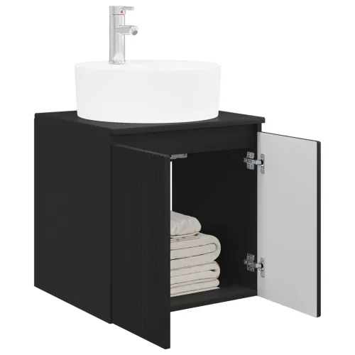 Lavabo - Umivaonik s policom Crna 49,5 x 44,5 x 65 cm Konstruirano drvo - Crna Cijena