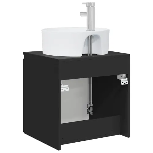Lavabo - Umivaonik s policom Crna 49,5 x 44,5 x 65 cm Konstruirano drvo - Crna Cijena