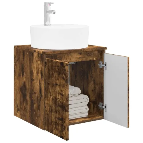 Lavabo - Umivaonik s policom Dimljeni hrast 49,5 x 44,5 x 65 cm - Dimljeni hrast Cijena