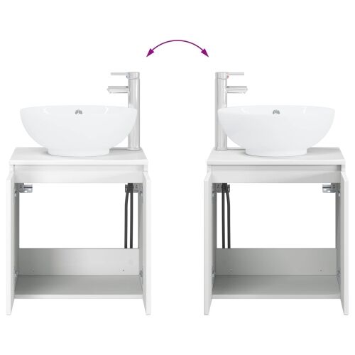 Lavabo - Umivaonik s policom Bijela 49,5 x 44,5 x 65 cm - Bijela Cijena