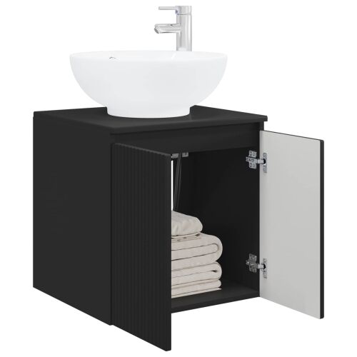 Lavabo - Umivaonik s policom Crna 49,5 x 44,5 x 65 cm Konstruirano drvo - Crna Cijena