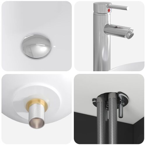 Lavabo - Umivaonik s policom Crna 49,5 x 44,5 x 65 cm Konstruirano drvo - Crna Cijena