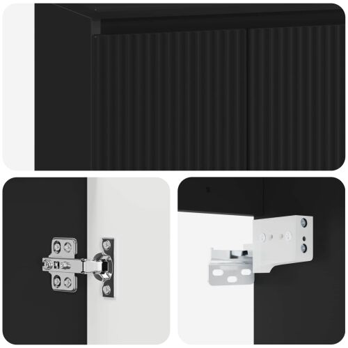 Lavabo - Umivaonik s policom Crna 49,5 x 44,5 x 65 cm Konstruirano drvo - Crna Cijena