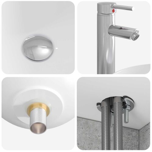 Lavabo - Umivaonik s policom Betonska siva 49,5 x 44,5 x 65 cm - Betonska siva Cijena