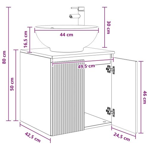 Lavabo - Umivaonik s policom Betonska siva 49,5 x 44,5 x 65 cm - Betonska siva Cijena