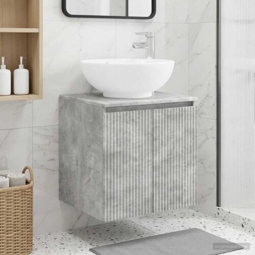 Lavabo - Umivaonik s policom Betonska siva 49,5 x 44,5 x 65 cm - Betonska siva Cijena