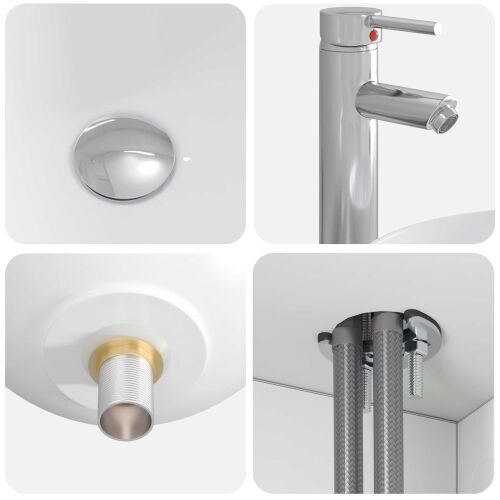 Lavabo - Umivaonik s policom Bijela visokog sjaja 49,5 x 44,5 x 65 cm - Bijela visokog sjaja Cijena