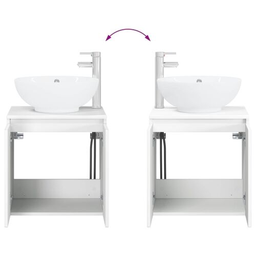 Lavabo - Umivaonik s policom Bijela visokog sjaja 49,5 x 44,5 x 65 cm - Bijela visokog sjaja Cijena