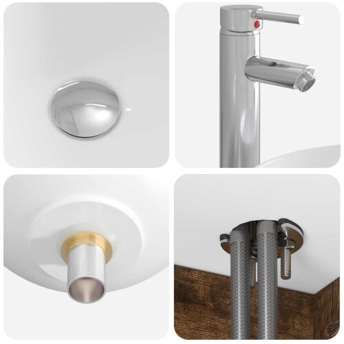 Lavabo - Umivaonik s policom Dimljeni hrast 49,5 x 44,5 x 65 cm - Dimljeni hrast Cijena