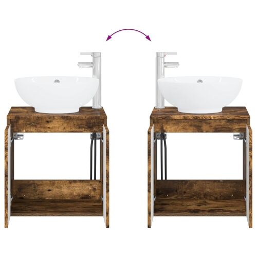Lavabo - Umivaonik s policom Dimljeni hrast 49,5 x 44,5 x 65 cm - Dimljeni hrast Cijena