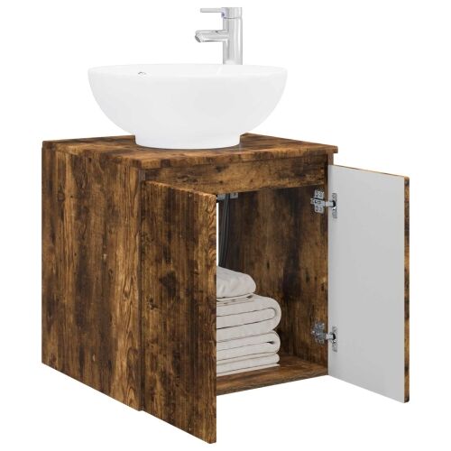 Lavabo - Umivaonik s policom Dimljeni hrast 49,5 x 44,5 x 65 cm - Dimljeni hrast Cijena