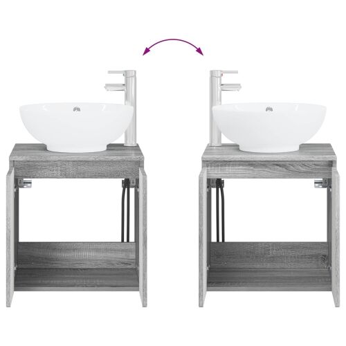 Lavabo - Umivaonik s policom Siva Sonoma 49,5 x 44,5 x 65 cm - Siva Sonoma Cijena