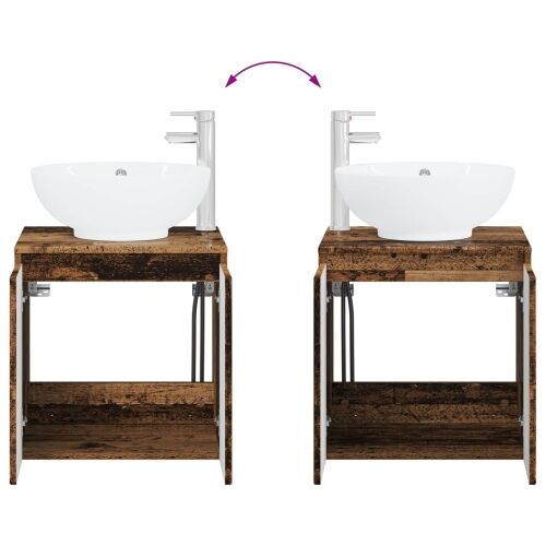 Lavabo - Umivaonik s policom Staro drvo 49,5 x 44,5 x 65 cm - Staro drvo Cijena