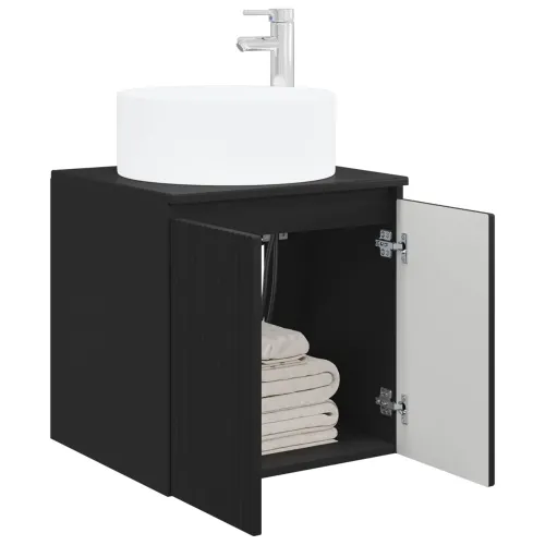 Lavabo - Umivaonik s policom za zid Crna 49,5 x 44,5 x 65,5 cm - Crna Cijena