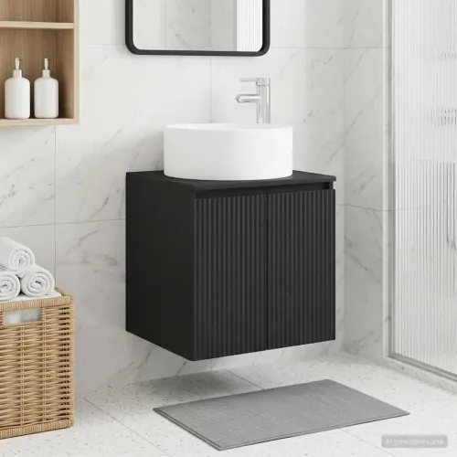 Lavabo - Umivaonik s policom za zid Crna 49,5 x 44,5 x 65,5 cm - Crna Cijena